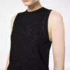 Camiseta sin mangas relajada con ribete adornado con micro lentejuelas Camiseta sin mangas relajada con ribete adornado con micro lentejuelas