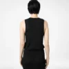 Camiseta sin mangas relajada con ribete adornado con micro lentejuelas Camiseta sin mangas relajada con ribete adornado con micro lentejuelas