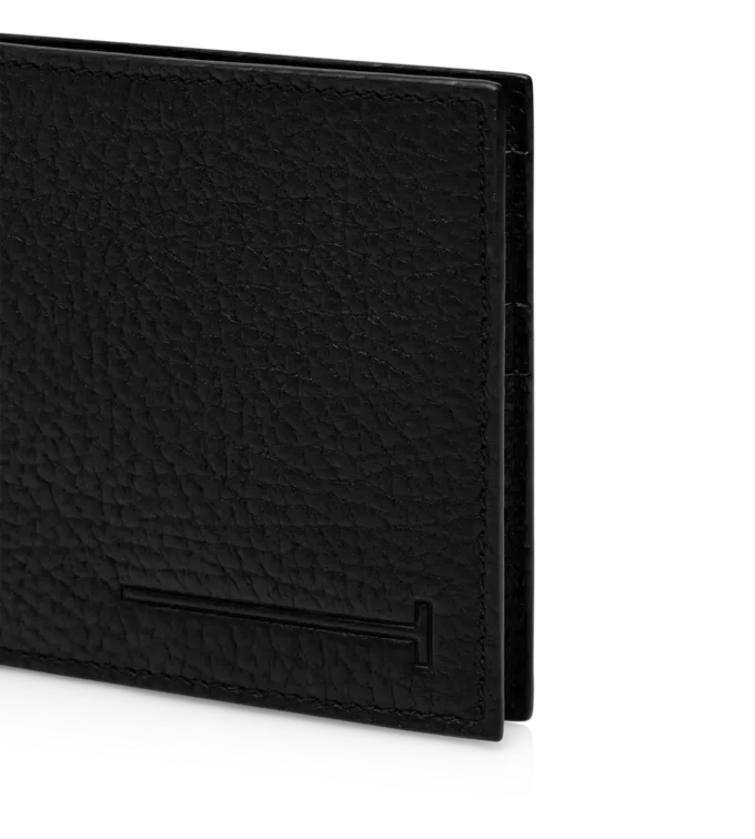 Cartera alargada con clip para billetes en piel de ciervo estampada Cartera alargada con clip para billetes en piel de ciervo estampada