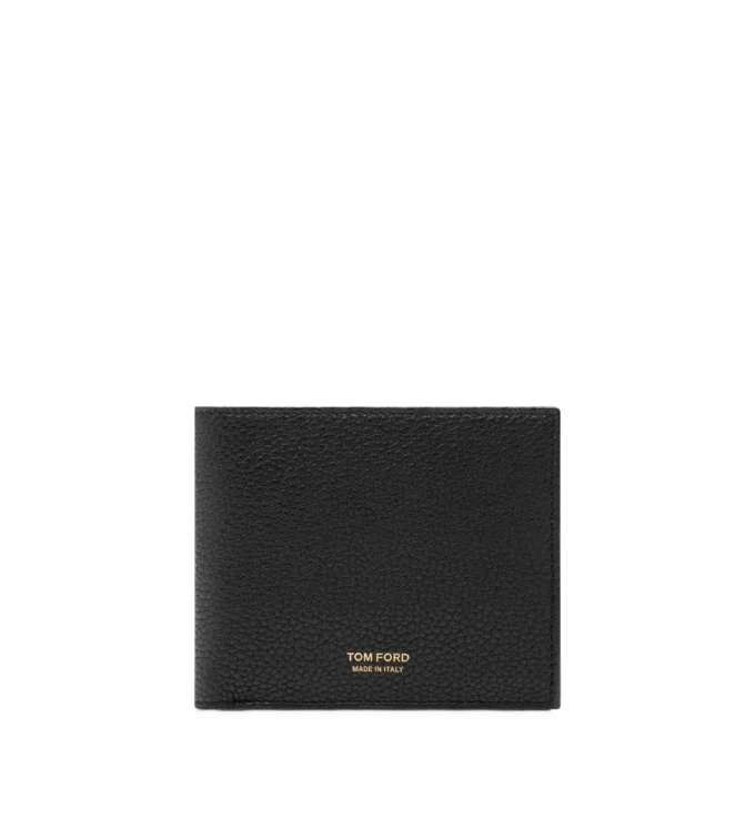 Cartera clásica de doble pliegue en piel granulada Cartera clásica de doble pliegue en piel granulada