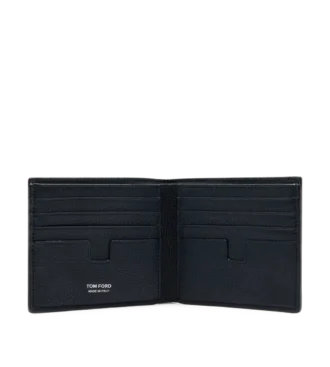 Cartera clásica de doble pliegue en piel granulada