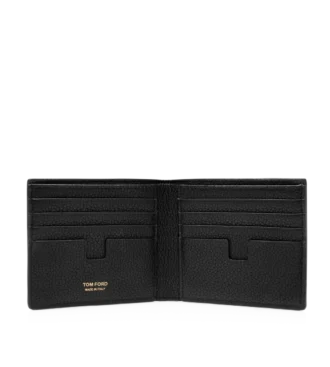Cartera clásica de doble pliegue en piel granulada