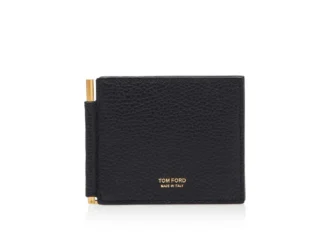 Cartera con clip para billetes de piel suave