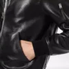 Cazadora con cuello de napa plonge suave Cazadora con cuello de napa plonge suave