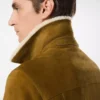 Chaqueta camionera con cuello de borreguillo y ante cepillado