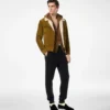 Chaqueta camionera con cuello de borreguillo y ante cepillado