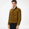 Chaqueta camionera con cuello de borreguillo y ante cepillado