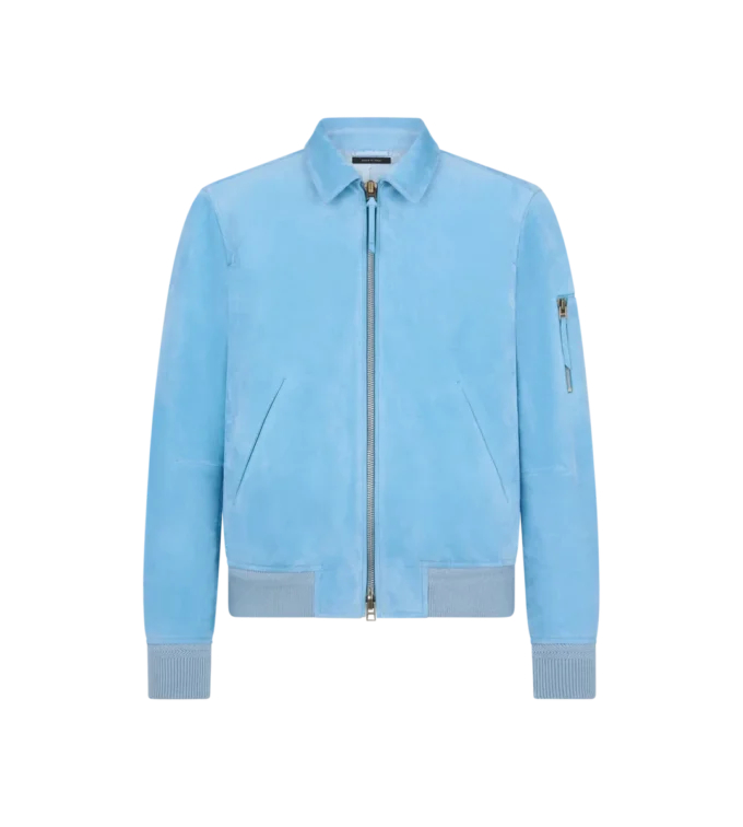 Chaqueta con cuello de ante de cachemira