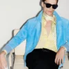 Chaqueta con cuello de ante de cachemira