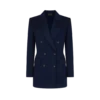 Chaqueta cruzada con cuello interior de cuero Chaqueta cruzada con cuello interior de cuero