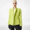 Chaqueta cruzada de tweed con lentejuelas, mezcla de lana, cachemira y seda