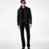 Chaqueta de ante con cuatro bolsillos