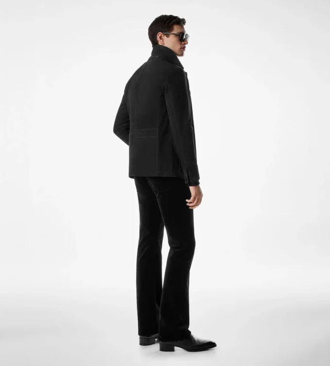 Chaqueta de ante con cuatro bolsillos