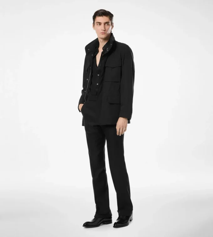 Chaqueta de campo de algodón y seda