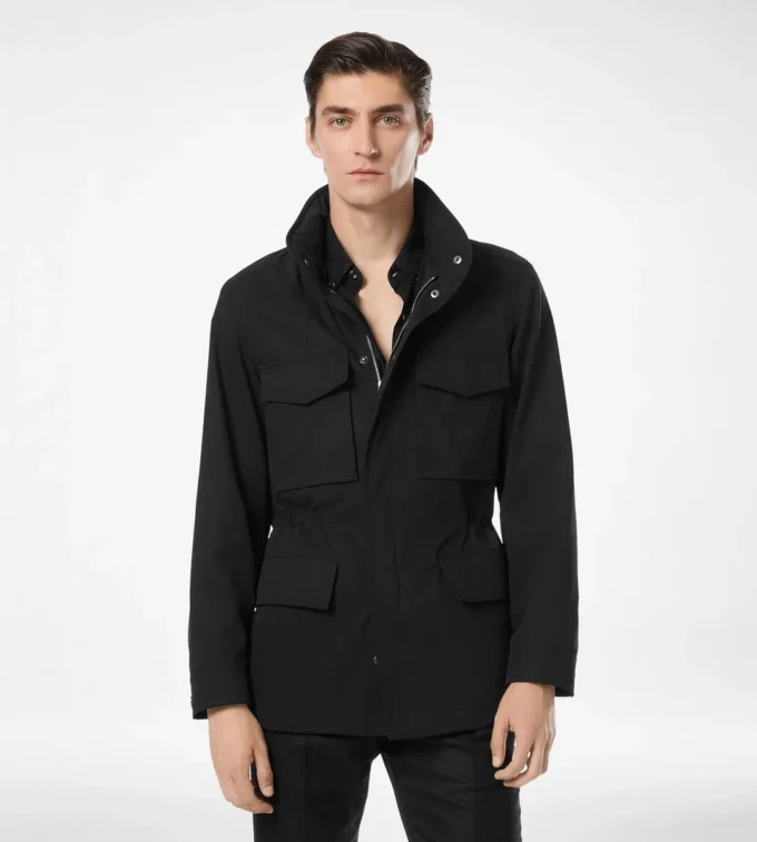 Chaqueta de campo de algodón y seda