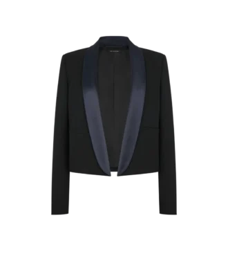 Chaqueta de esmoquin corta de dos botones con solapa chal y dos tonos