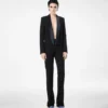 Chaqueta de esmoquin corta de dos botones con solapa chal y dos tonos Chaqueta de esmoquin corta de dos botones con solapa chal y dos tonos