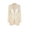 Chaqueta de esmoquin de una sola botonadura «Bianca» en mezcla de seda Barathea brillante Chaqueta de esmoquin de una sola botonadura «Bianca» en mezcla de seda Barathea brillante