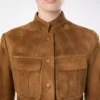 Chaqueta de oficial de ante de cordero de grano completo Chaqueta de oficial de ante de cordero de grano completo