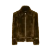 Chaqueta de piel con detalles de cuero Chaqueta de piel con detalles de cuero