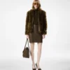 Chaqueta de piel con detalles de cuero Chaqueta de piel con detalles de cuero