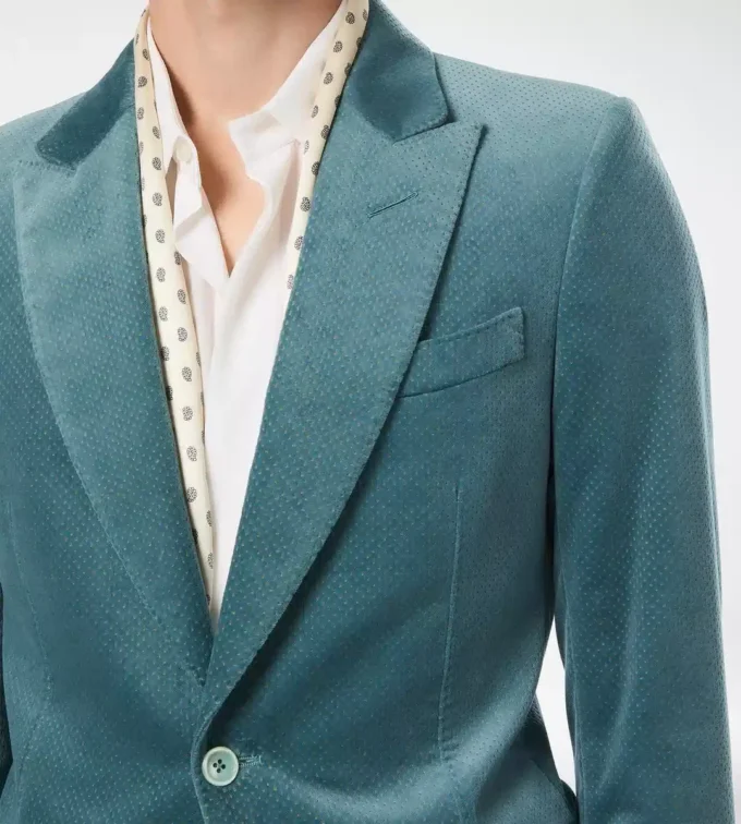 Chaqueta de terciopelo con micro lunares Chaqueta de terciopelo con micro lunares