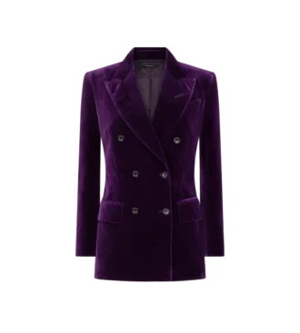 Chaqueta de terciopelo con solapas en pico y doble botonadura Wallis