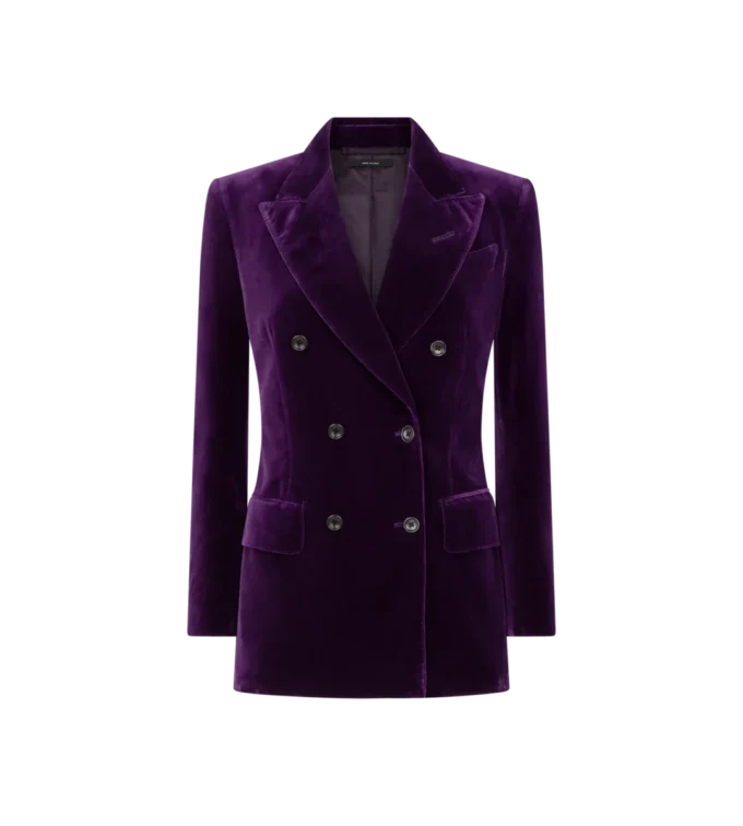 Chaqueta de terciopelo con solapas en pico y doble botonadura Wallis Chaqueta de terciopelo con solapas en pico y doble botonadura Wallis