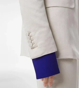 Chaqueta de una sola botonadura en mezcla de algodón y seda lavada