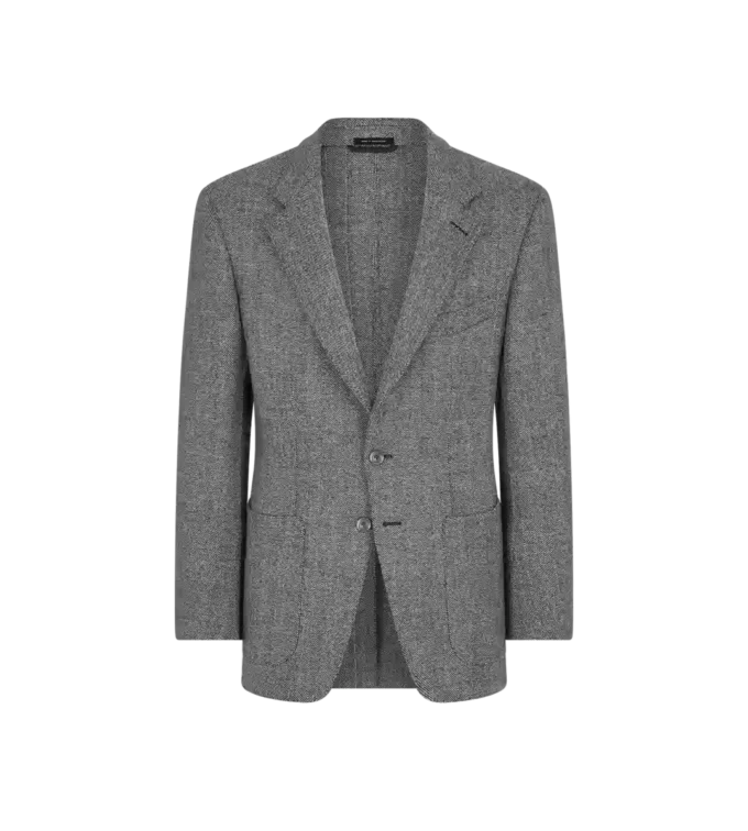 Chaqueta doble dividible con diseño en espiga Sharkskin