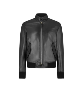Chaqueta Harrington de cuero