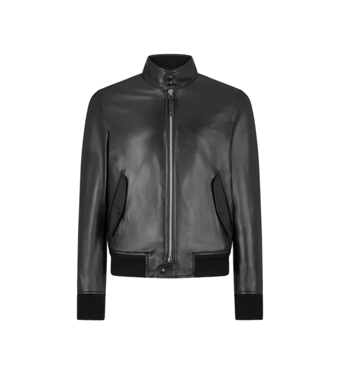 Chaqueta Harrington de cuero Chaqueta Harrington de cuero