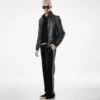 Chaqueta Harrington de cuero Chaqueta Harrington de cuero