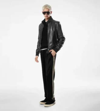 Chaqueta Harrington de cuero