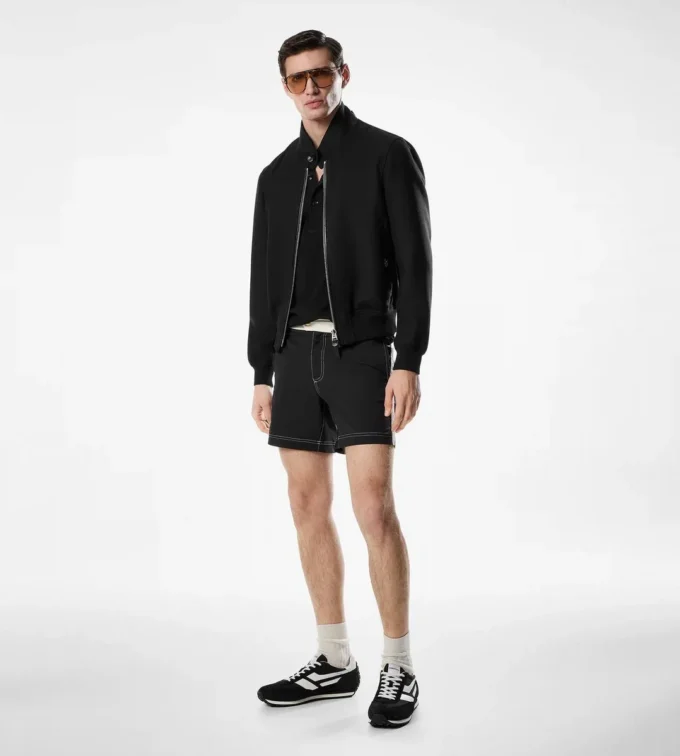 Chaqueta Harrington doble desmontable de lana ligera Chaqueta Harrington doble desmontable de lana ligera