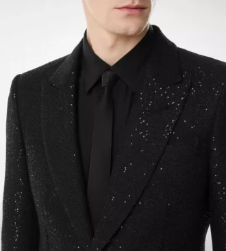 Chaqueta ligera de bouclé con lentejuelas Chaqueta ligera de bouclé con lentejuelas