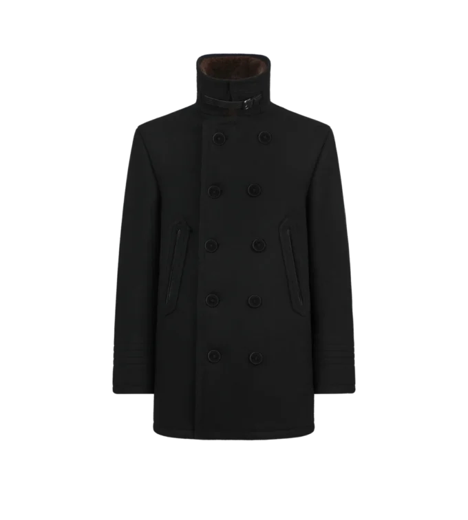 Chaqueta marinera de lana Melton y piel de oveja