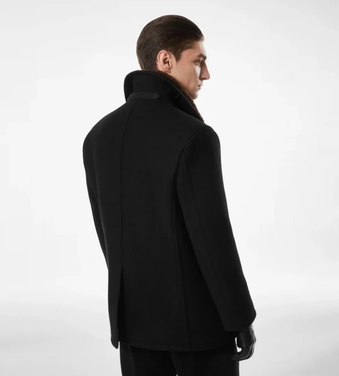 Chaqueta marinera de lana Melton y piel de oveja