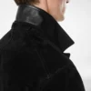 Chaqueta militar de ante de cachemira