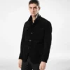 Chaqueta militar de ante de cachemira