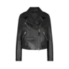 Chaqueta motera asimétrica de cuero Chaqueta motera asimétrica de cuero