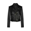 Chaqueta motera de piel plonge brillante