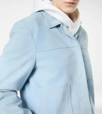 Chaqueta oversize de ante de cordero suave