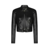 Chaqueta Racer con cremallera de piel plonge brillante