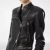 Chaqueta Racer de napa con acabado al vapor