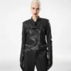 Chaqueta Racer de napa con acabado al vapor