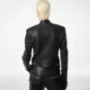 Chaqueta Racer de napa con acabado al vapor