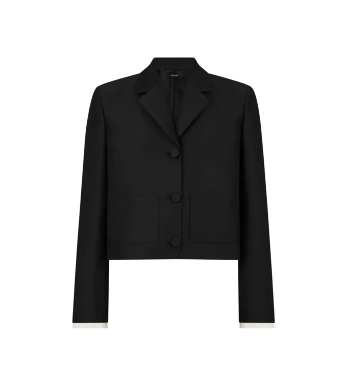 Chaqueta Radzmir de lana y seda con detalles plisados