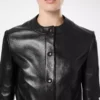 Chaqueta tipo cárdigan de piel napa