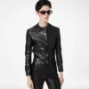 Chaqueta tipo cárdigan de piel napa